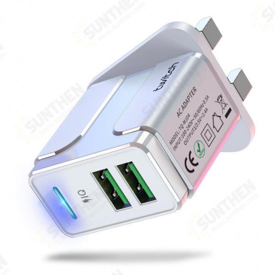 LED 2.4A Dual USB Output Travel USB Charger Wall Charger Adapter EU/UK/US Plug for Samsung S10 S9 for iPhone 11 HUAWEI P30 Xiaomi Redmi