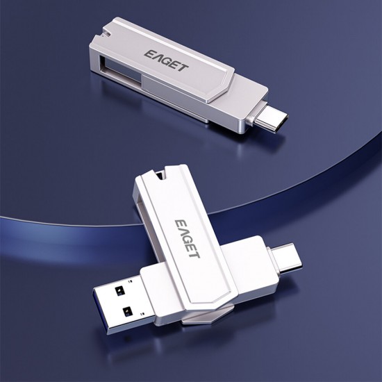 CF22 Type-C USB3.0 Flash Drive 32G 64G 128G OTG Solid State Storage Flash Disk 360° Rotation Portable Thumb Drive for Computer Phone