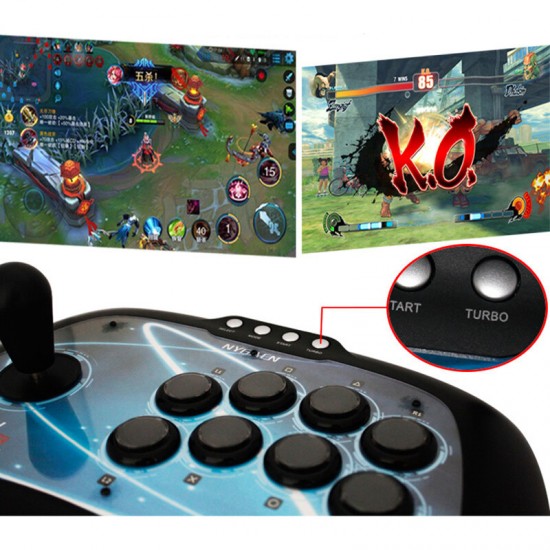 NJP302 USB Wired Gamepad Game Controller Arcade Joystick Support Turbo for Android Windows PC TV Box Smart TV Laptop PS3