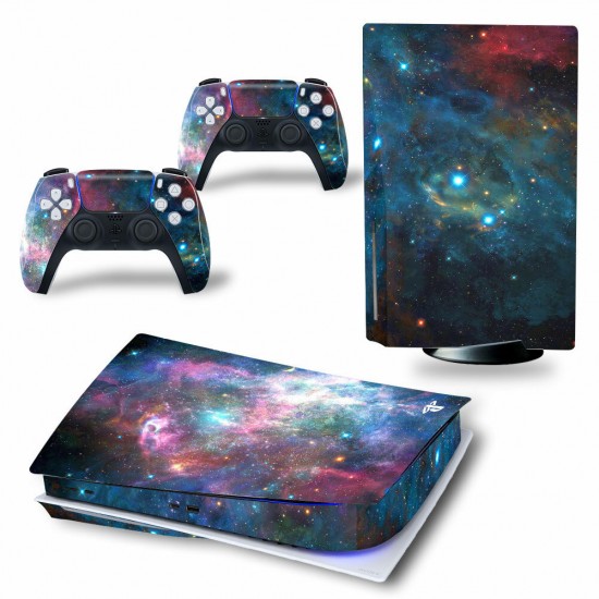 Skin Sticker Decal Cover Protector Cover Skin for PlayStation 5 Game Console and 2 Controllers PS5 Disk Optical Drive Version