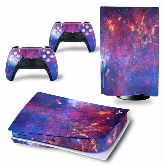 Skin Sticker Decal Cover Protector Cover Skin for PlayStation 5 Game Console and 2 Controllers PS5 Disk Optical Drive Version