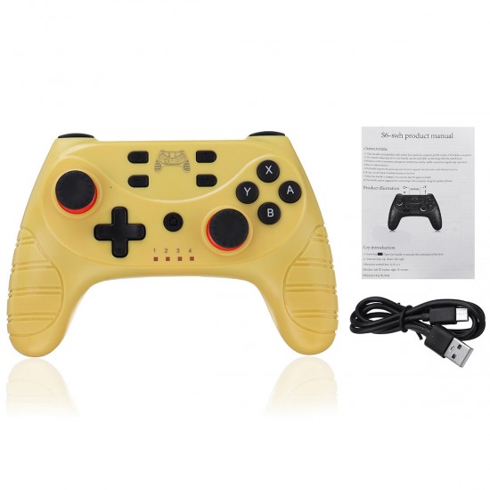 Wireless Bluetooth Switch Game Controller Gamepad with Gyro 6 Axis and Dual Vibration for Nintendo Switch/Switch Lite/PC