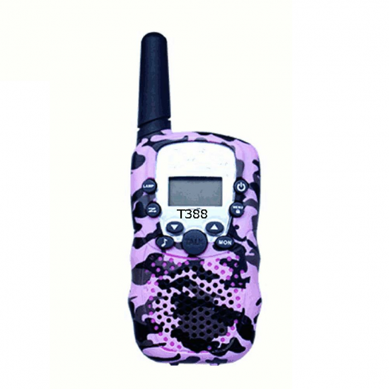 2Pcs T388 Children Camouflage Walkie Talkie 22 Channel 0.5W Radio Transceiver Built-in Flashlight