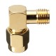 SMA Male To SMA Female Jack Right Angle Crimp RF Adapter Connector