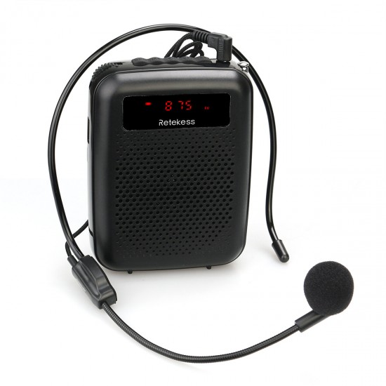 PR16R Portable Digital Display Screen FM Voice Amplifier with Recording Function and Large Capacity Rechargeable Batteries