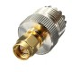 UHF Female SO239 Jack to SMA Male Plug Straight Adapter Connector