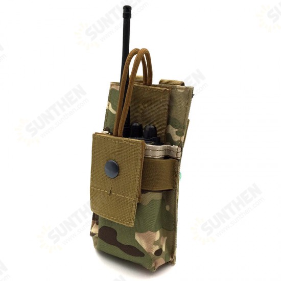 Walkie Talkie Bag Hunting MOLLE System Outdoor Multi-functional Tactical Intercom Package Bag Army Fan Appendage