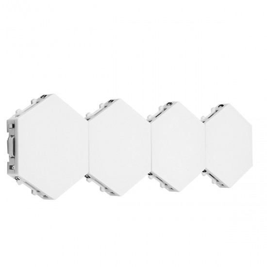 4x Modular LED Touch Wall Lamp Hexagonal Honeycomb Magnetic Quantum Night Light