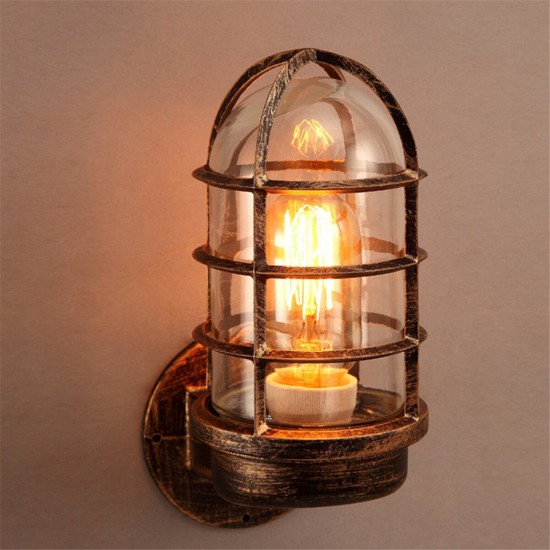 Vintage Industrial Unique Wall Lamp Iron Rustic Copper Steampunk Lamp Sconce