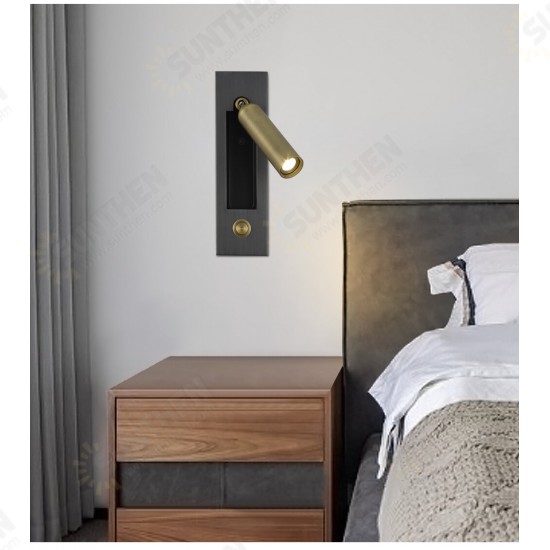 Led Wall Light Night Reading Book Lamp Bed Headboard Lights For Hotel Bedside Lamp Push Switch Chip 220V