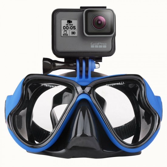 Anti-fog Scuba Snorkeling Camera Diving Mask Tempered Glass Swimming Goggles with Breathing Tube