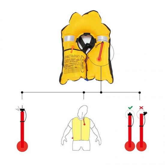 Automatic Inflatable Life Jacket Inflation Adult Survival Aid Vest With Luminous Film Super Floating Swimwear Water Sport Swimming Fishing Snorkel Survival Jacket