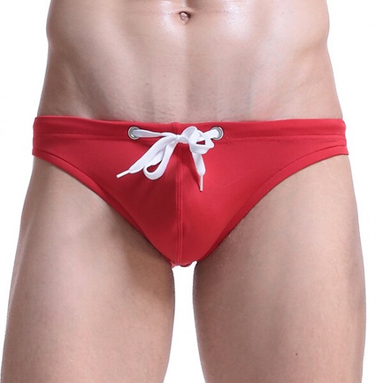 Casual Beach Solid Color Bikini Swimwear for Men Swimming Trunks