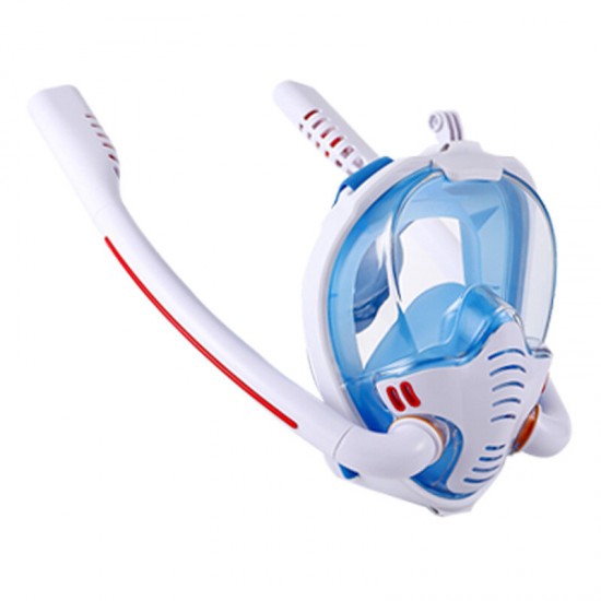 Double Tube Snorkeling Mask Silicone Full Dry Diving Mask Swimming Mask Goggles Self Contained Underwater Breathing Apparatus