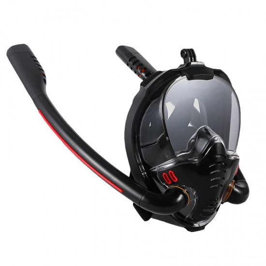 Double Tube Snorkeling Mask Silicone Full Dry Diving Mask Swimming Mask Goggles Self Contained Underwater Breathing Apparatus