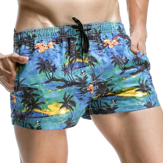 Fashion Hawaiian Printing Quick Dry Breathable Sports Board Shorts for Men