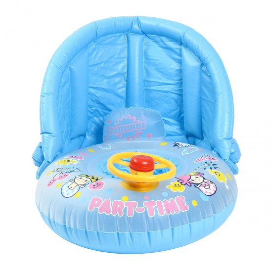 Inflatable Sunshade Baby Kids Water Float Seat Boat Swimming Ring Pool Fun