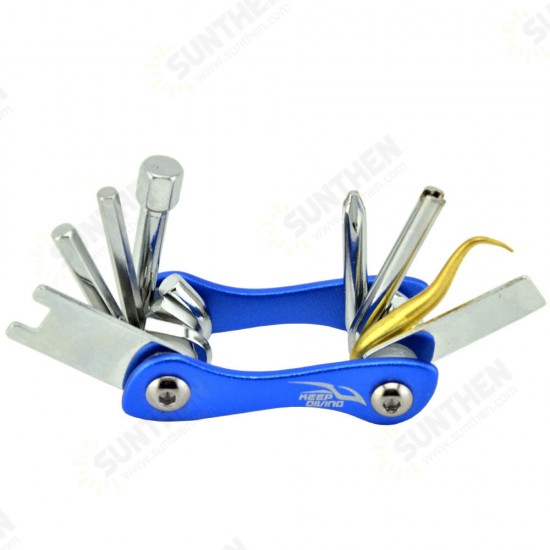 8-in-1 Mini Multifunction Diver Repair Tool Set Cylinder Installation Maintenance Folding Portable Screwdriver O-ring Hook Spanner Valve Nuts