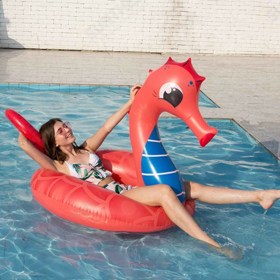 Large Seahorse Inflatable Hippocampus Giant Swimming Pool Ring Floats Bed Water Pool Raft Camping Beach Water Sport Toys Lounge Travel