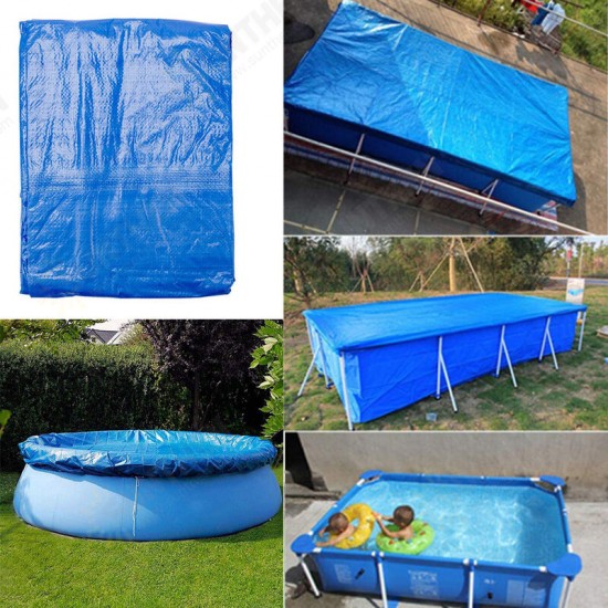 Multifunction Inflatable Swimming Pool Cover Large Size Dustproof Waterproof Square Round Cover Cloth Lip Mat Sunshade Canopy For Outdoor Villa Garden Pool