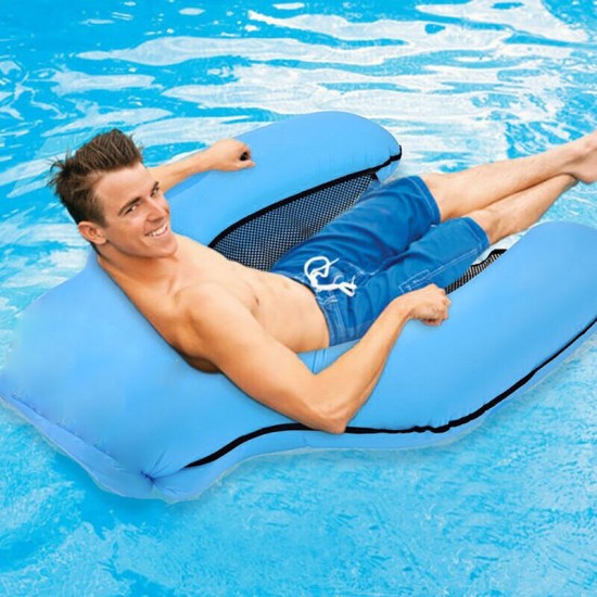 New Inflatable Swimming Floating Chair Pool Seat Beach Water Bed Lounge