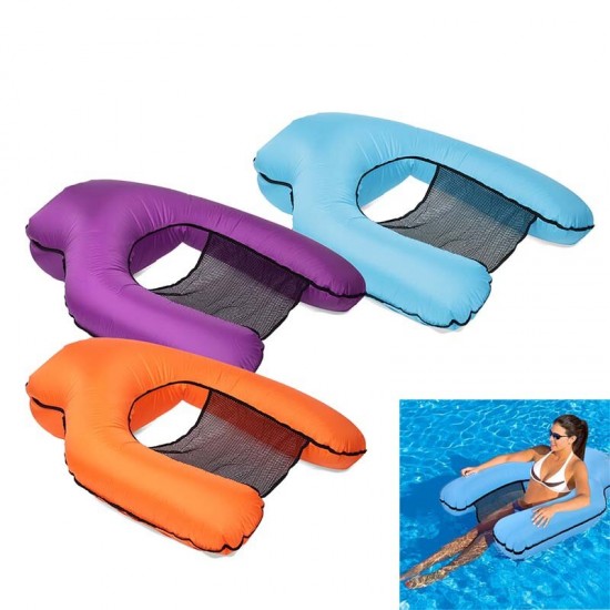 New Inflatable Swimming Floating Chair Pool Seat Beach Water Bed Lounge