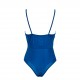 One Piece Swimsuit Nylon Summer Beach Solid Color Low-necked Belt Sexy Swimwear Women Body