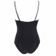 One Piece Swimsuit Nylon Summer Beach Solid Color Low-necked Belt Sexy Swimwear Women Body