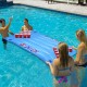 PVC Inflatable Beer Pong Ball Table Water Floating Raft Lounge Pool Drinking Game 24 Cups Holder