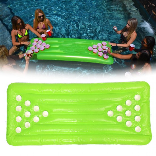 PVC Inflatable Beer Pong Table 22 Cup Holes Water Floating For Pool Party Drinking Game