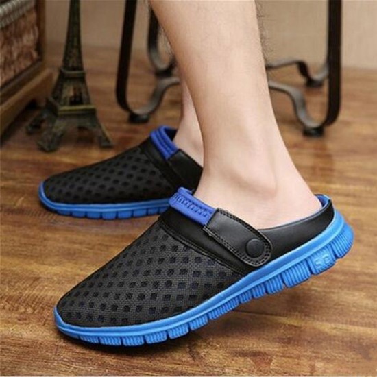 Plus Size Outdoor Mesh Slippers Breathable Sandals Summer Beach Casual Lazy Shoes