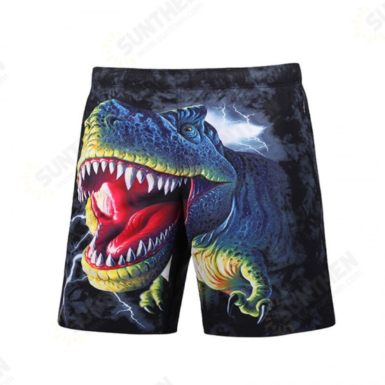 S5251 Beach Shorts Board Shorts 3D Funny Dinosaur Printing Fast Drying Waterproof