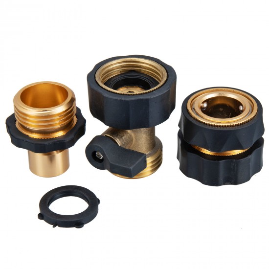 3/4' Garden Hose Quick Connect Water Hose Fit Brass Female Male Connector Set