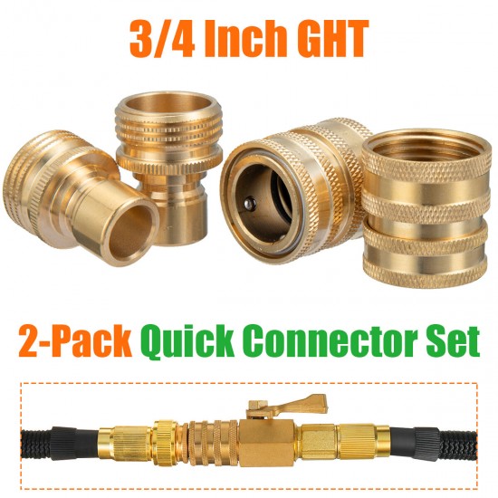 Garden Hose 3/4in GHT Solid Brass Quick Connect Kit Watering Outdoor Home