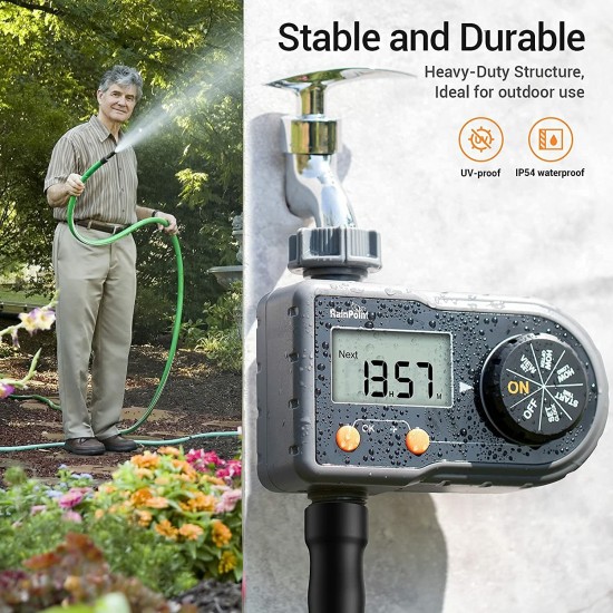 Sprinkler Timer Water Hose Timer with 3 Programs Digital Irrigation Timer System with Week/Day Cycle Frequency Manual/Automatic Mode