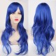 70CM Long Synthetic Costume Cosplay Wig High Temprature Fiber Hair Extensions For Women Dark Purple Hair