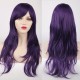 70CM Long Synthetic Costume Cosplay Wig High Temprature Fiber Hair Extensions For Women Dark Purple Hair