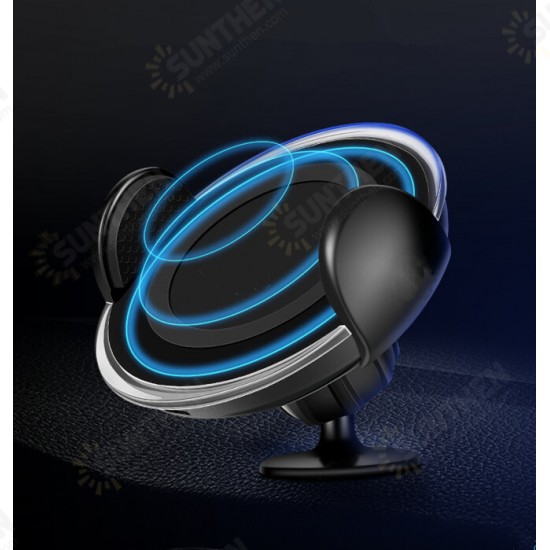 360 Degree Rotation Qi Wireless LED Indicator Car Charger Dashboard+Air Vent Mount for Samsung S8 iPhone 8 X