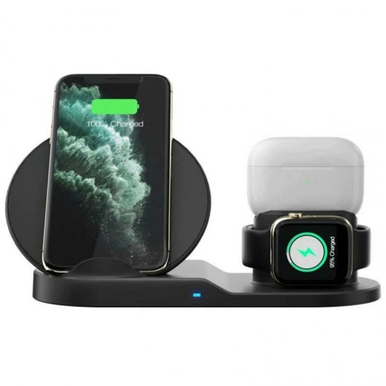 10W 3-in-1 Qi Wireless Charger Fast Charging Holder Stand For iPhone 12 12Pro Huawei P30 P40 Pro