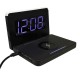 10W Digital Night LED Rectangle Folding Alarm Clock USB Wireless Charger for Samsung Huawei