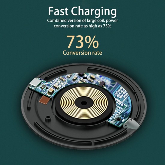 15W Wireless Charger Type-C Inport LED Indicator Fast Charging Pad For iPhone 12 12Pro Huawei P30 P40 Pro