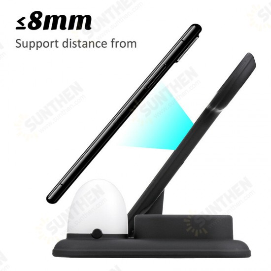 4 In 1 Wireless Charger 10W/7.5W/5W Night Light Quick Charging Stand For iPhone XS 11Pro Apple Watch 5/4/3/2/1 Airpod