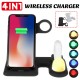 4 In 1 Wireless Charger 10W/7.5W/5W Night Light Quick Charging Stand For iPhone XS 11Pro Apple Watch 5/4/3/2/1 Airpod