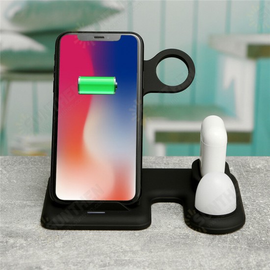 4 In 1 Wireless Charger 10W/7.5W/5W Night Light Quick Charging Stand For iPhone XS 11Pro Apple Watch 5/4/3/2/1 Airpod