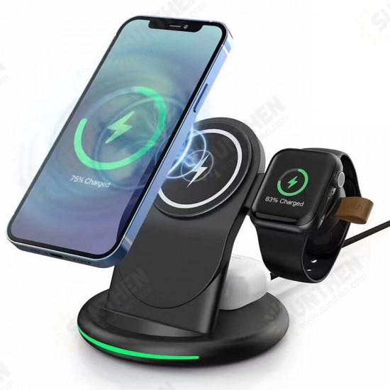 Magnetic 15W Wireless Charger Fast Wireless Charging Holder For Qi-enabled Smart Phones for iPhone13 Samsung 5G For Apple Watch Series