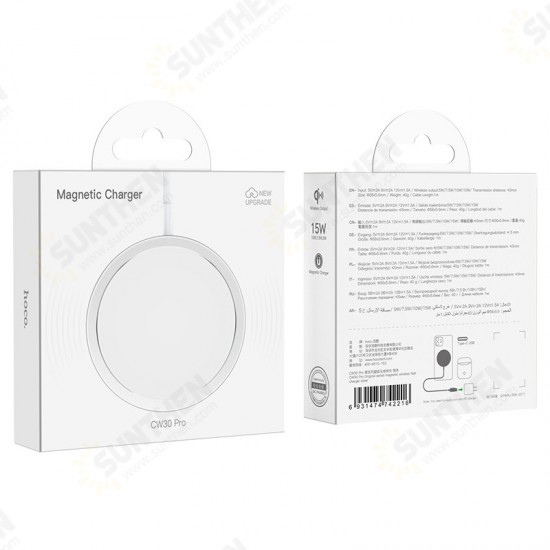 CW30 Pro 15W MagSafe Magnetic Wireless Charger for iPhone 12/12 Mini/12 Pro Max for for Samsung Galaxy Note S20 ultra Huawei Mate40