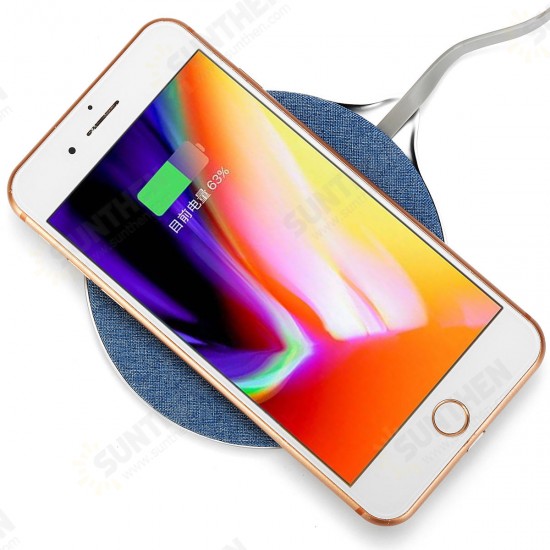 Wireless Fast Charger Pad Metal Cloth Charging Mat for iPhone for Samsung 9V 7.5W