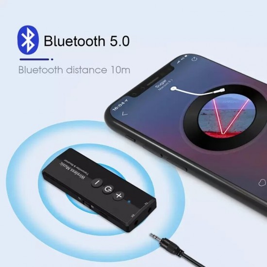 3 In 1 bluetooth V5.0 Audio Transmitter Receiver 3.5mm Aux bluetooth Sound Card Wireless Audio Adapter For TV PC Speaker Car Sound System Home Sound System