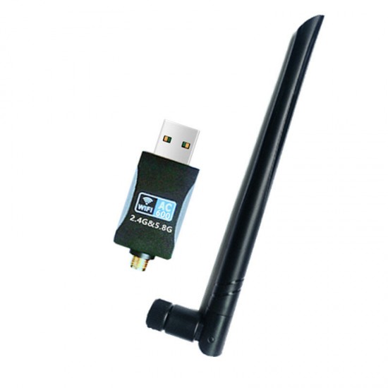 Wireless Network Adapter 600Mbps USB Wifi Adapter Dual Band 2.4Ghz 5Ghz Wifi Antenna Dongle LAN Adapter For Windows Laptop PC