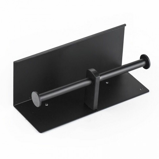 Double Roll Stainless Steel Toilet Wall Mount Mobile Phone Holder Paper Shelf